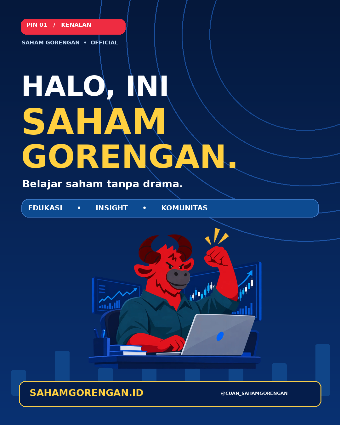 Kenalan dengan Saham Gorengan — ilustrasi original bull Saham Gorengan